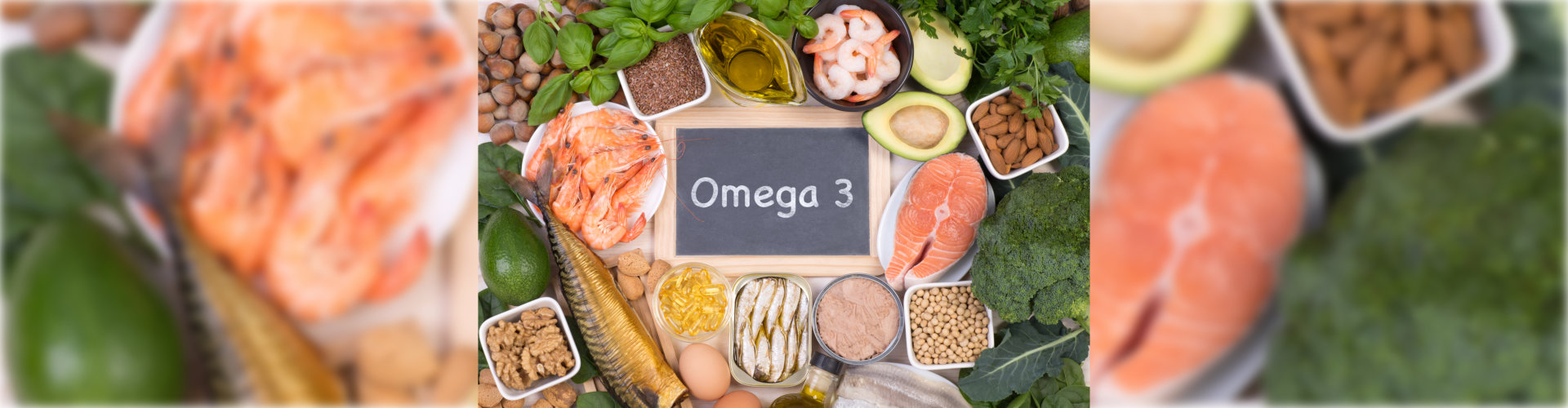 omega 3 sign with food around